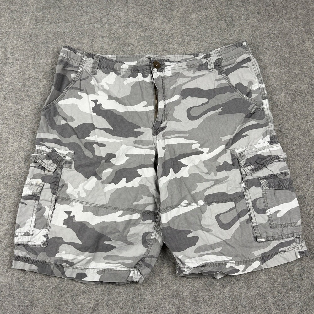 Y2K No Boundaries Cargo Shorts Mens 40‎ Grey Camouflage Tactical Utility Skate